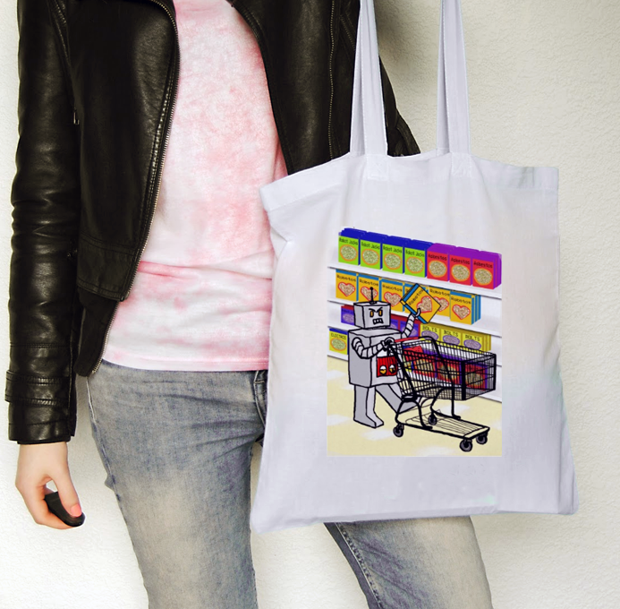 robot_shopping_tote_bag